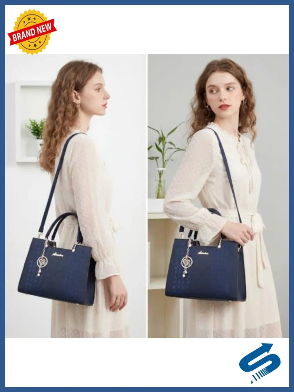 PU Leather Satchel Purse Women Crossbody Tote Bag Shoulder Zipper